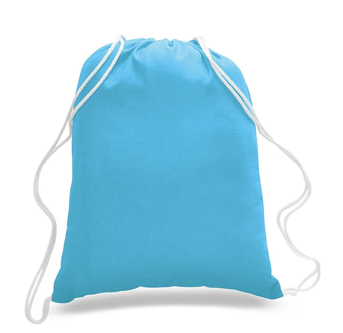 Set of 100 - High Quality Canvas Drawstring Bag Cinch Packs- Blank BPK388