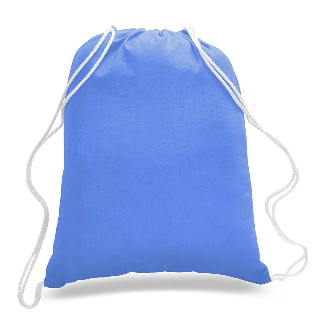 Set of 100 - High Quality Canvas Drawstring Bag Cinch Packs- Blank BPK388