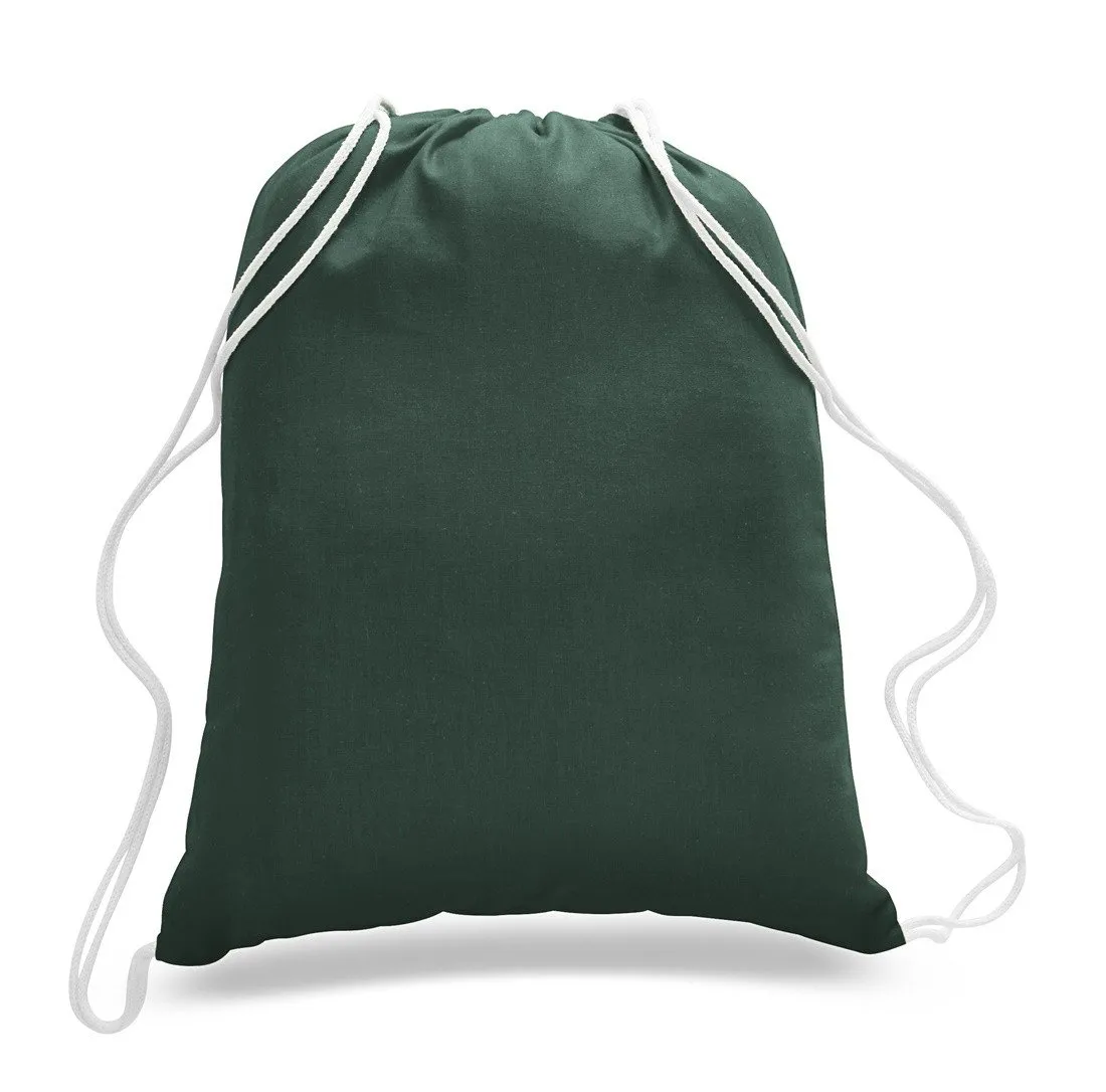 Set of 100 - High Quality Canvas Drawstring Bag Cinch Packs- Blank BPK388