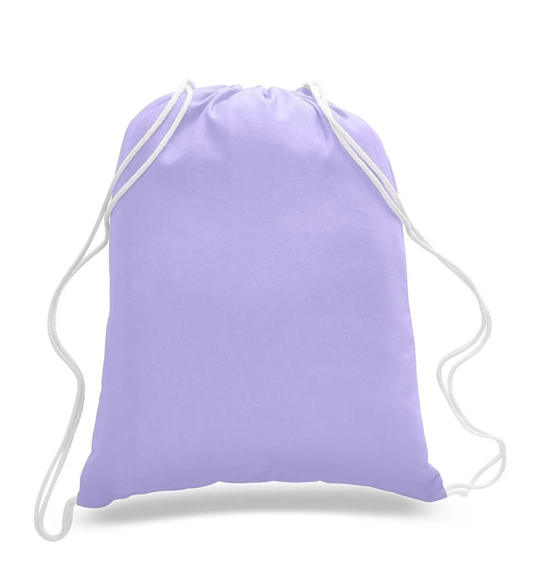 Set of 100 - High Quality Canvas Drawstring Bag Cinch Packs- Blank BPK388