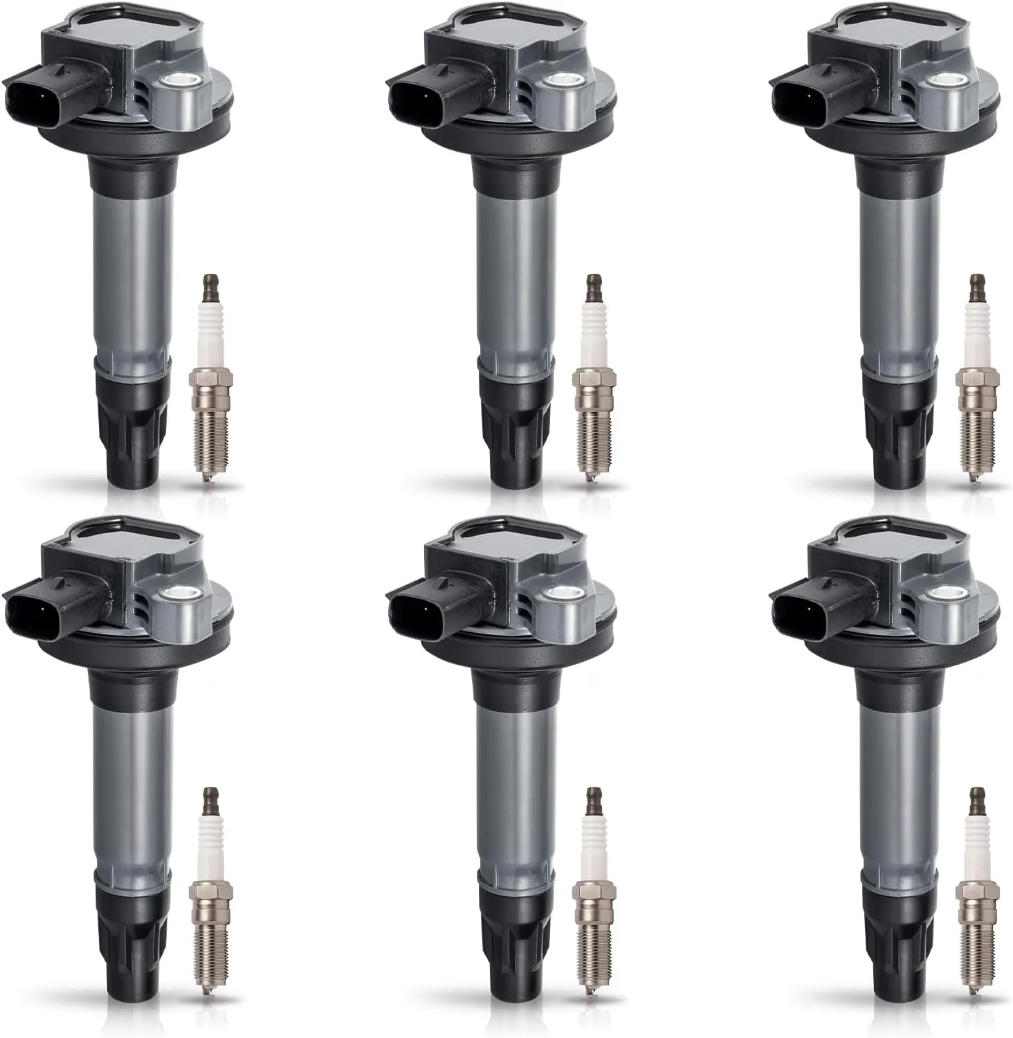 Set of 6 Ignition Coil Pack and Spark Plugs 3.7 3.5 V6 Compatible with Ford F150 Edge Flex Taurus Lincoln MKS MKT MKZ MKX Mercury Sable 2008 2009 2010 2011 2012 2013 2014 2015 2016 Replace UF553 5019