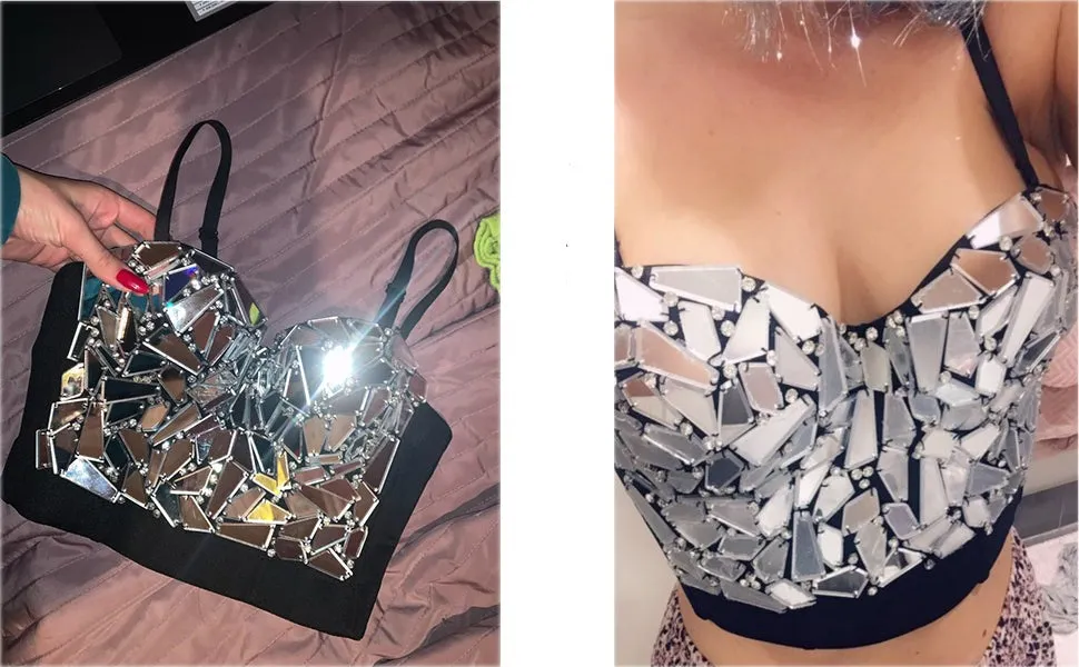 Shattered Glass or Sequined Mirror Corset