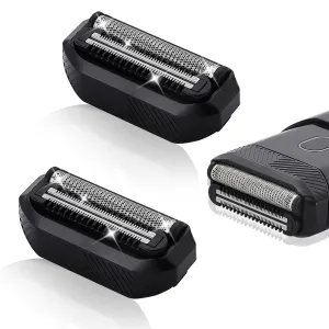 Shaver Replacement Foil Compatible with MANSCAPED The Handyman, Long-Hair Leveler & Foil Blades for Portable Men’s Travel Facial Hair Groomer, Waterproof Compact Face Shaver, 2 Packs
