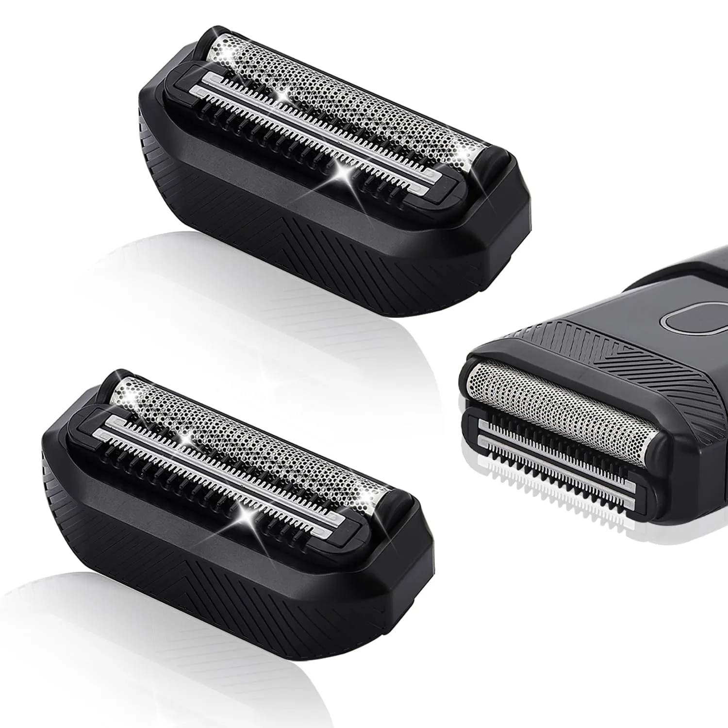 Shaver Replacement Foil Compatible with MANSCAPED The Handyman, Long-Hair Leveler & Foil Blades for Portable Men’s Travel Facial Hair Groomer, Waterproof Compact Face Shaver, 2 Packs