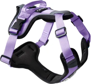 ShawnCo Basecamp Dog Harness, No-Pull Pet Vest with 3 Leash Clips, Padded, Reflective, Lightweight and Adjustable Harness with Handle for Small, Medium and Large Dogs (ICY Lilac, M)