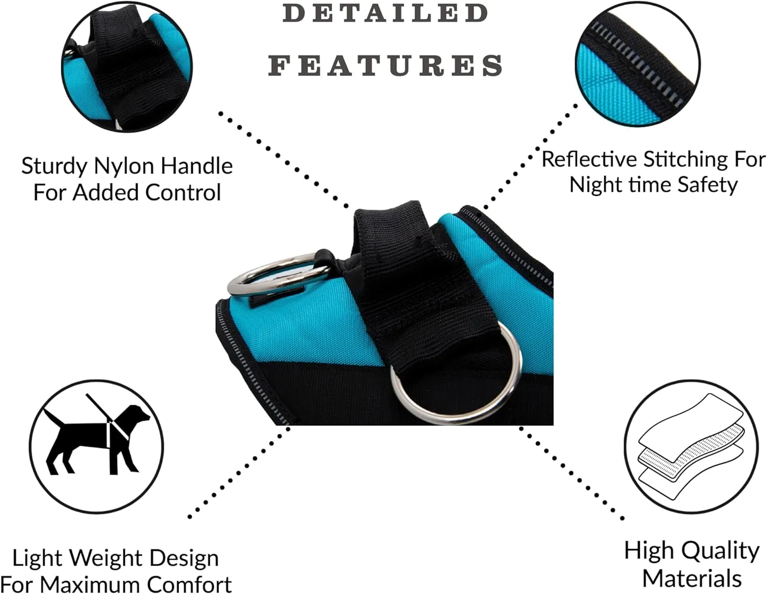 ShawnCo Essential Dog Harness, No-Pull Pet Vest with 3 Leash Clips, No Choke, Reflective, Adjustable and Padded, for Easy Walking and Training for Small, Medium and Large Dogs (Orchid, M)