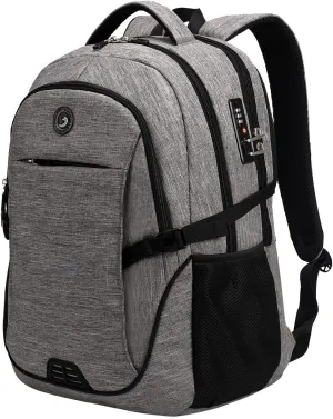 SHRRADOO Anti Theft Laptop Backpack Travel Backpacks with usb Charging Port for Women Men College Backpack Computer Bag Fits 17 Inch Laptop,Black