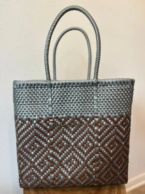 Silver and Bronze Woven Tote