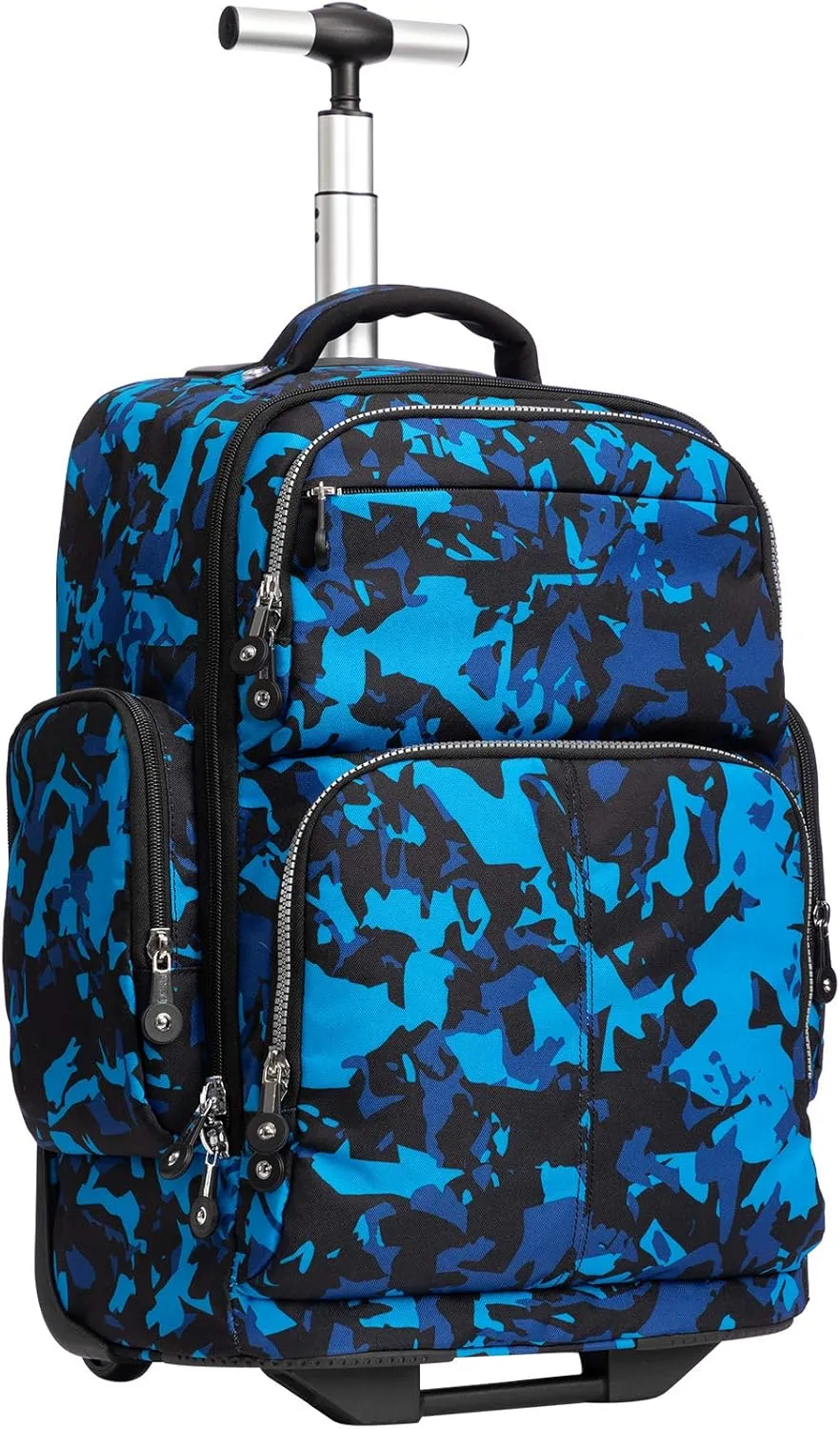 SKYMOVE 20 inches Big Storage Multifunction Travel Wheeled Rolling Backpack Luggage Books Laptop Bag, Blue