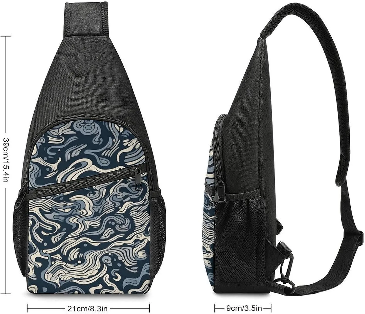 Sling Backpack for Women Men Crossbody Chest Bag Travel Complex Background Daypack Shoulder Bag for Hiking