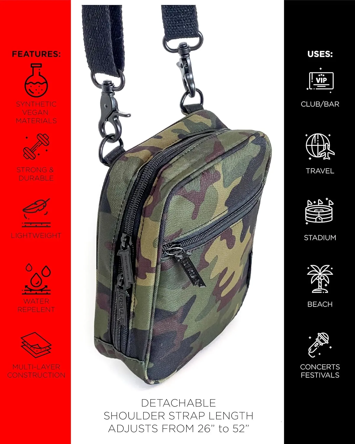 Small Crossbody Bag for Men & Women - Over the Shoulder Bag Sling Checkered Crossbody Bags Festival Concert Bag