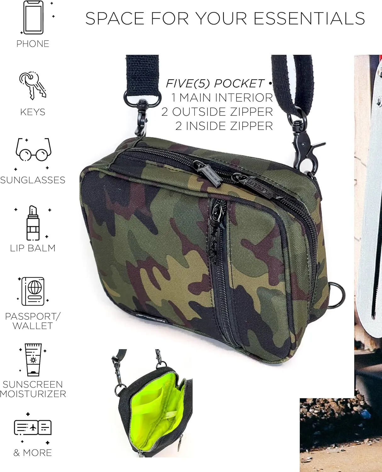Small Crossbody Bag for Men & Women - Over the Shoulder Bag Sling Checkered Crossbody Bags Festival Concert Bag