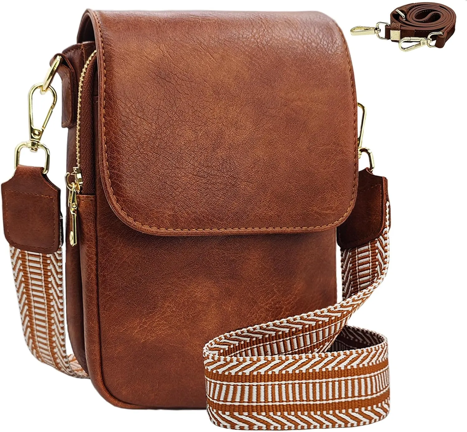 Small Crossbody Purse for Women Trendy Vegan Leather Cell Phone Bags with Card Slots & Adjustable Straps