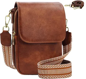Small Crossbody Purse for Women Trendy Vegan Leather Cell Phone Bags with Card Slots & Adjustable Straps