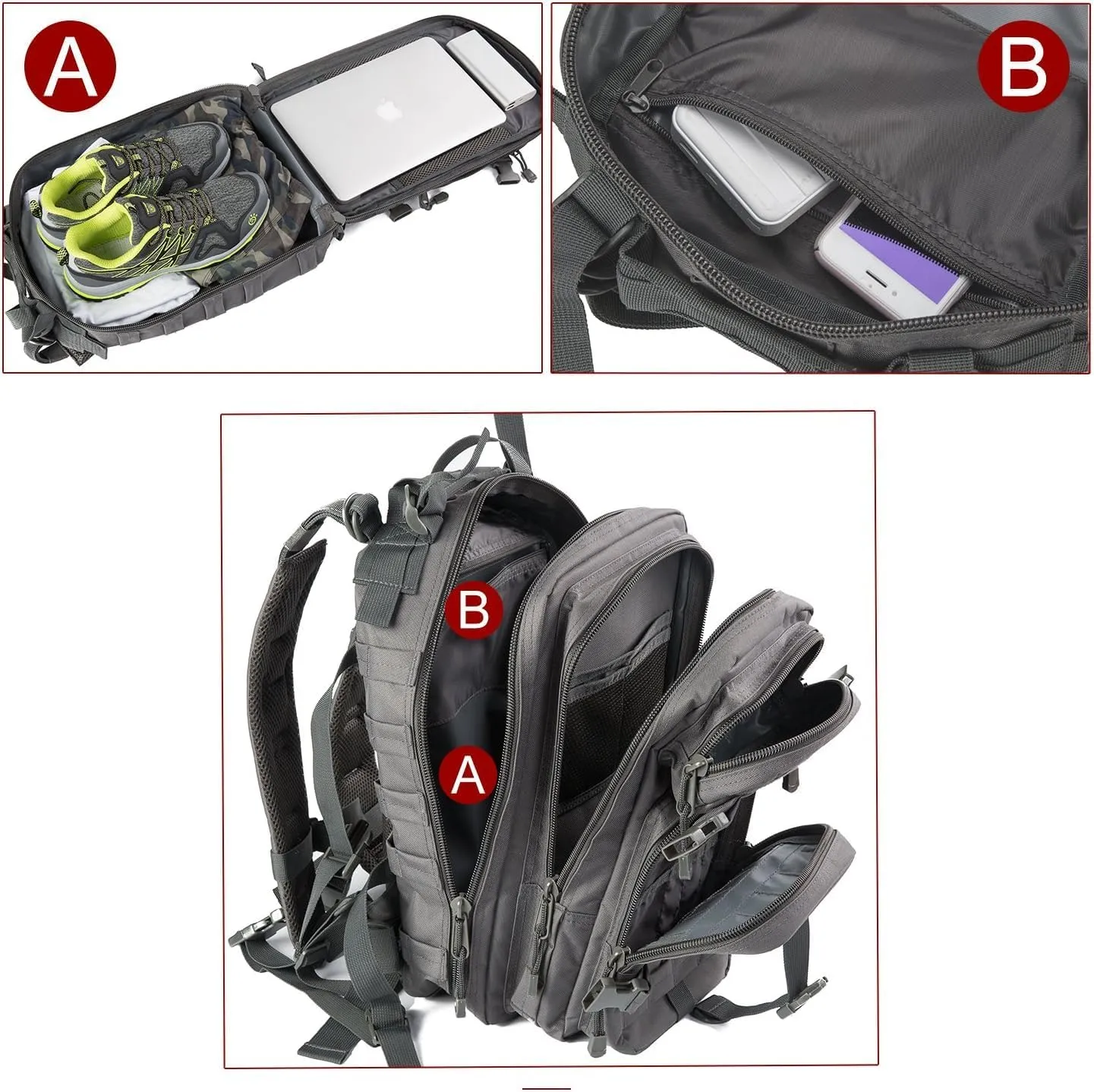 Small Military Tactical Backpack Army Assault Rucksack GYM Hiking Bug Out Bag