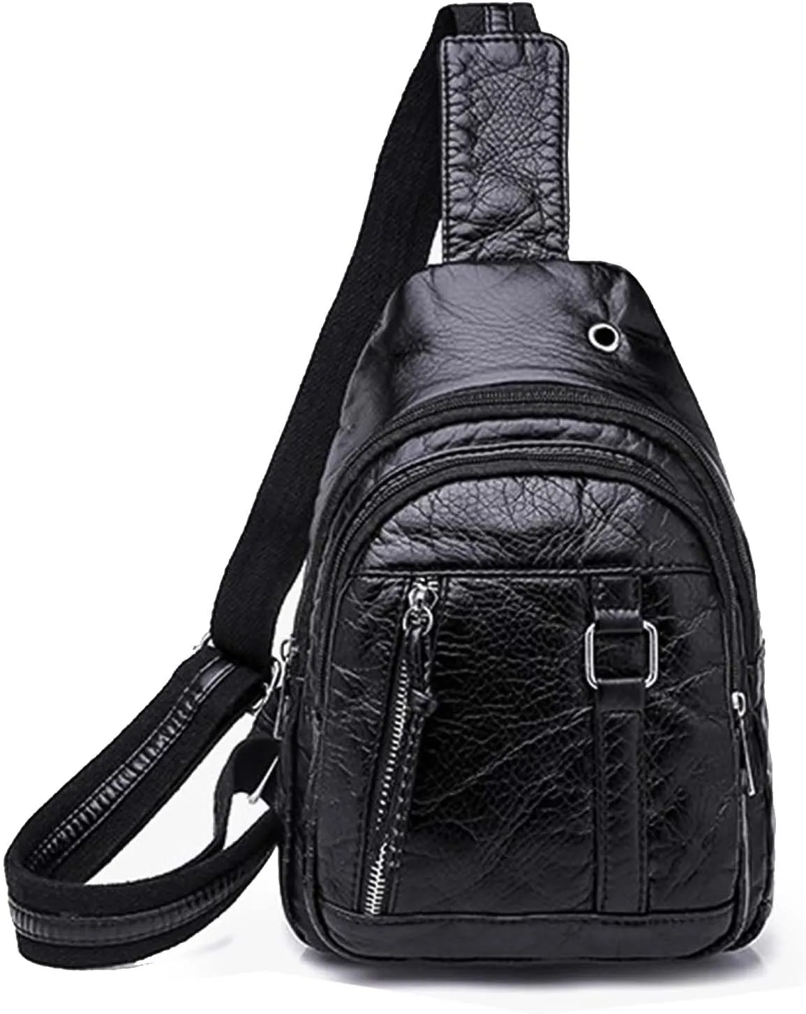 Small Sling Bag for Women, Shoulder Bag Sling Bag for Men, Waterproof Chest Bag PU Leather Crossbody Sling Bags