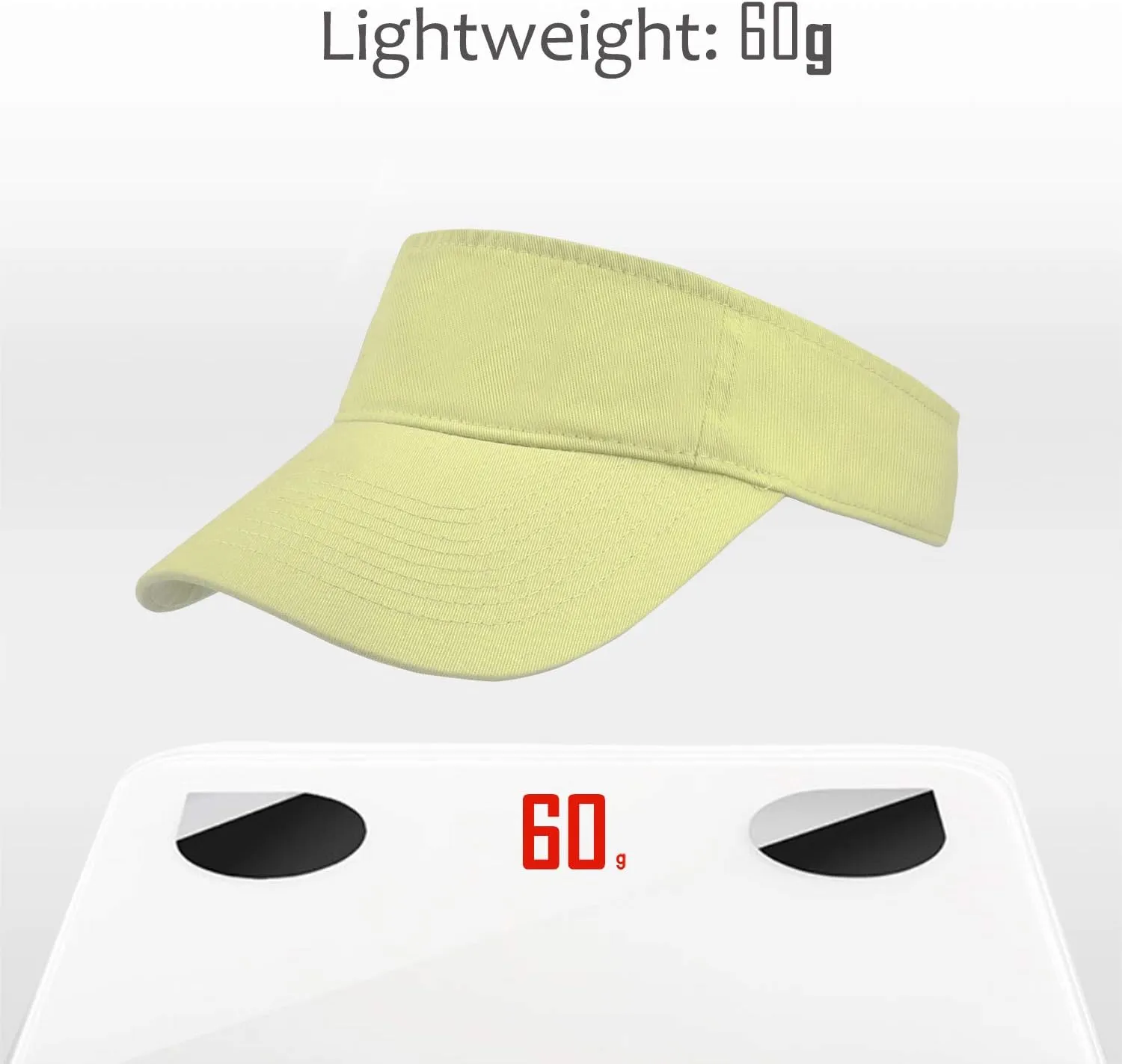 Solaris Wide Brim Sun Visor Sports Twill Plain Hat, Adjustable Strap for Men Women Outdoor Golf Tennis Running Hiking