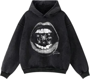 SOLY HUX Men's Graphic Hoodies Oversized Drop Shoulder Long Sleeve Streetwear Vintage Pullover Sweatshirt