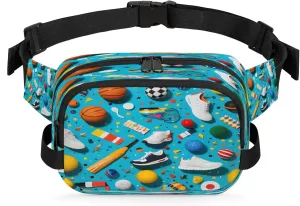 Sport Fiesta Waterproof Unisex Square Fanny Pack, Adjustable Waist Bag with Pockets, Sturdy Lightweight Crossbody Bag for Travel, Running, Hiking (9x6.1x2.5 Inches)