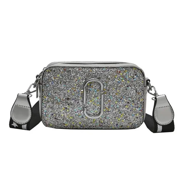 Square Handbag quality Fashion Black Trustworthy service Leather Women's Designer Messenger High Sequin Shoulder Luxury bag New bag 2019 Ladies Top selection PU