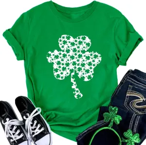 St Patricks Day Shirt Women Shamrock Graphic Tees St Patty's Lucky T-Shirt Green Irish Tops