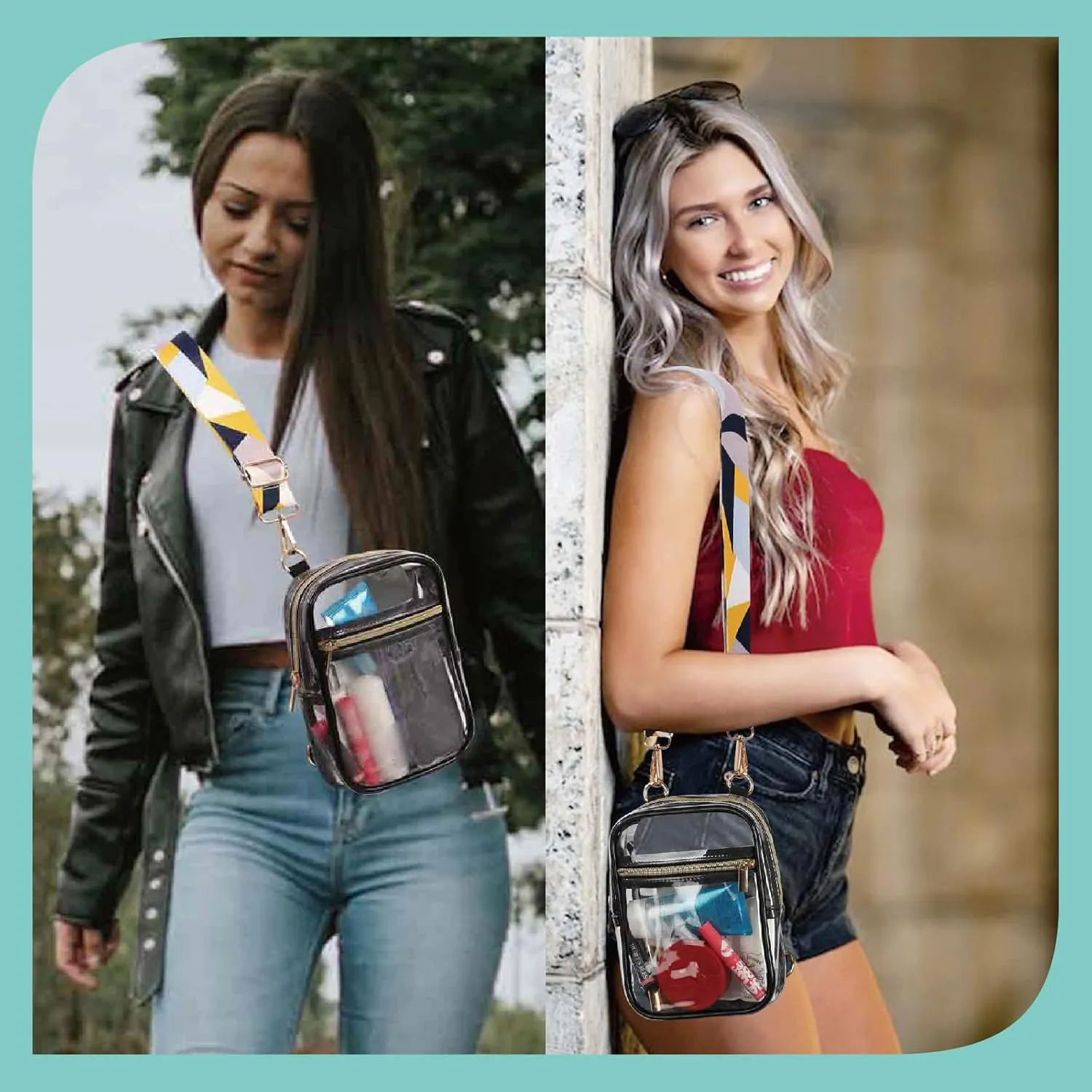 Stadium Approved Crossbody Purse for Women - Clear Stadium Bag for Sporting Events, Concerts