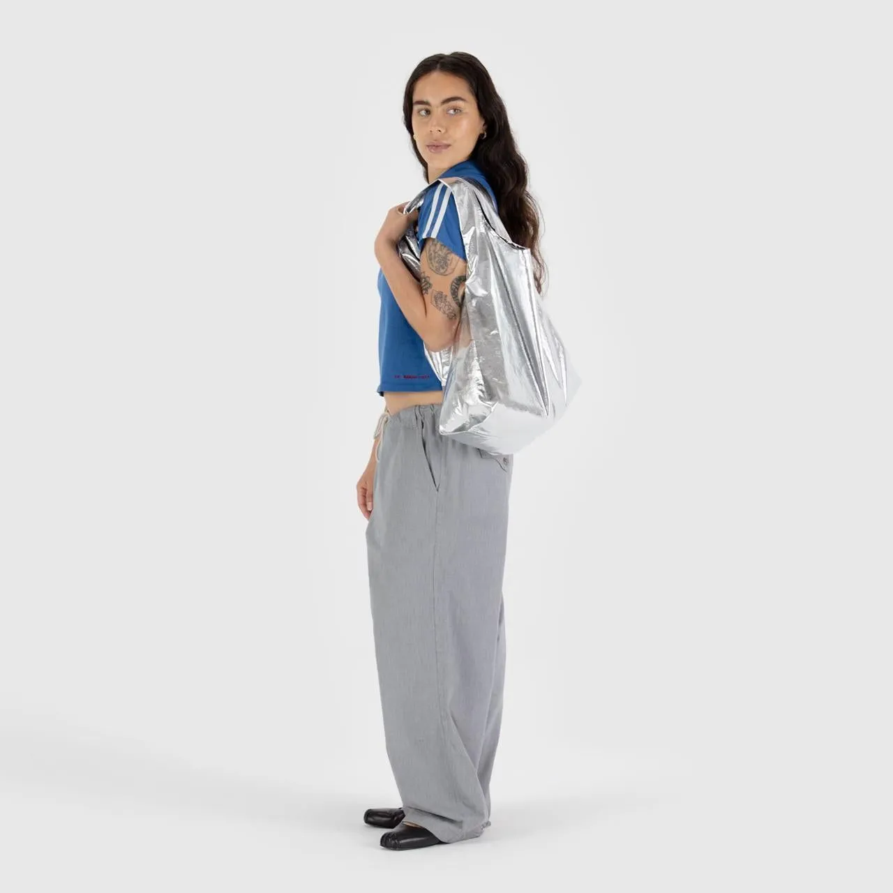 Standard Reusable Tote: Metallic Silver