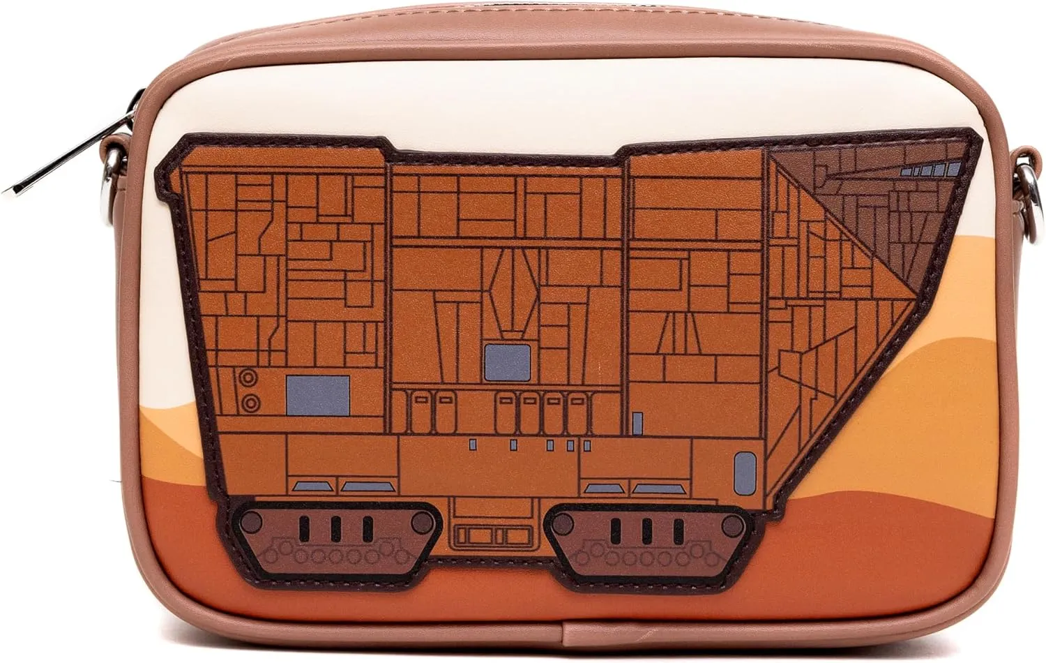 Star Wars Bag, Crossbody, Jawa Sandcrawler and Jawa Pose, Brown, Vegan Leather