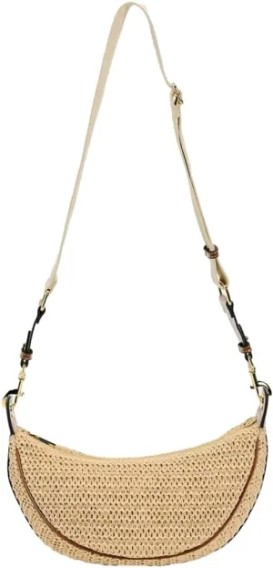 Straw Shoulder Bag for Women Small Dumpling Crossbody Purse Handmade Woven Totes Casual Summer Beach Handbags