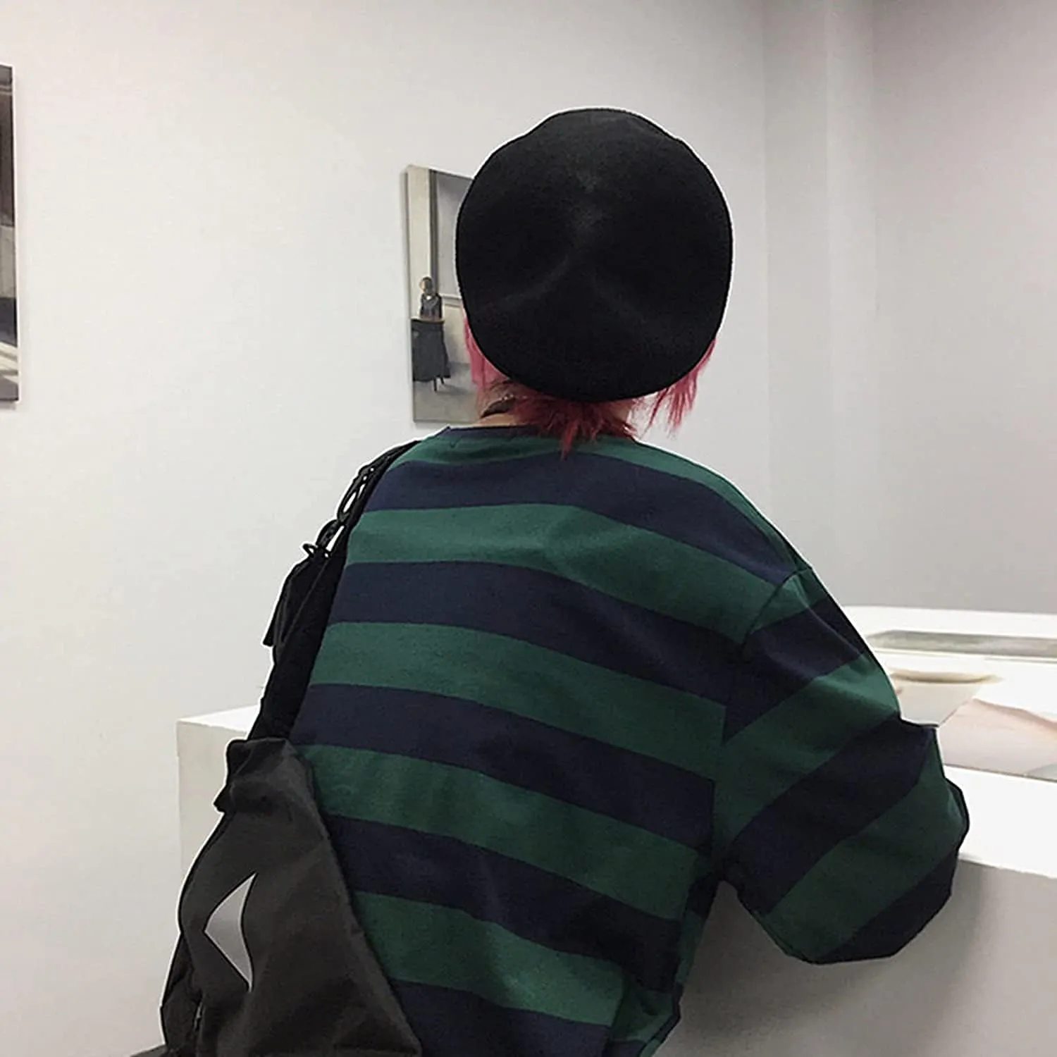 Striped Crewneck Long-Sleeve T-Shirt Alt Pullover Emo Shirt Punk Japanese Harajuku Streetwear