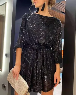STYLISH LADY Glitter Sequined Dress