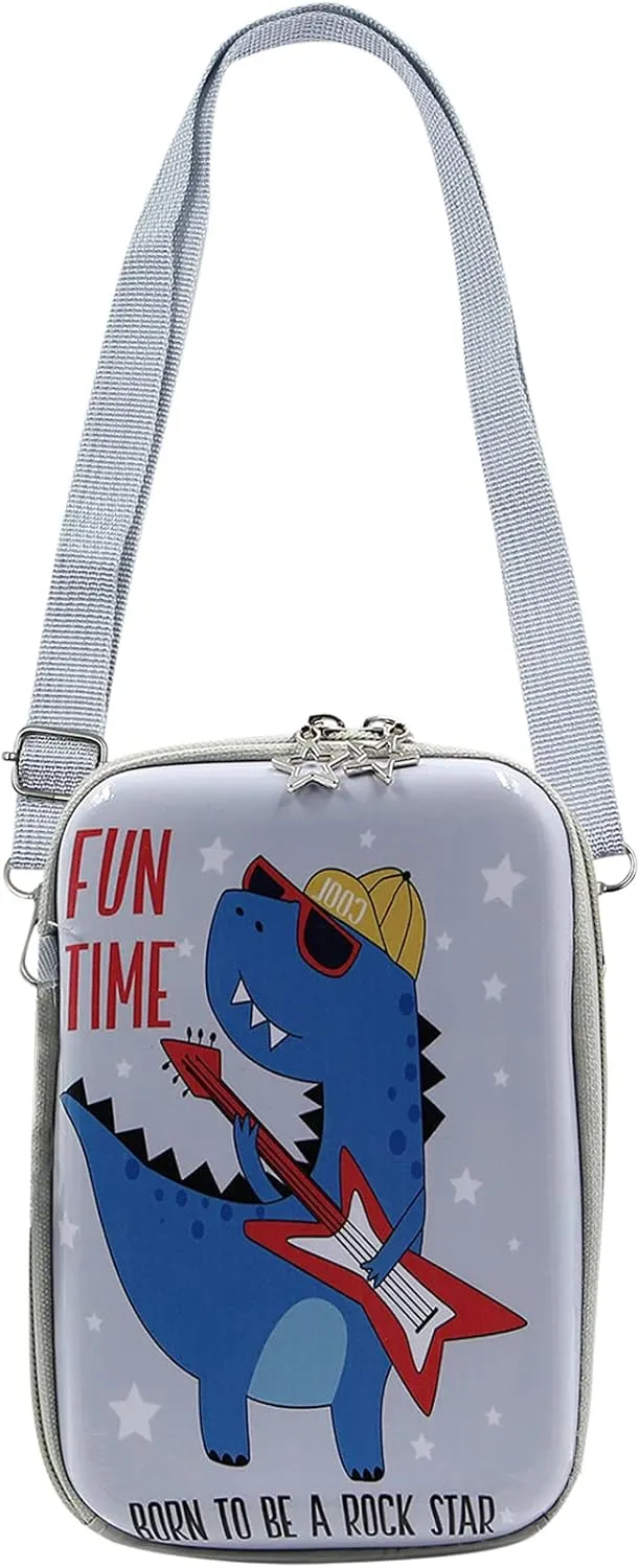 Suillty Kids Cute Dinosaur Small Crossbody Purse Shoulder Bag Waterproof Cell Phone Wallet Pouch for Boys Girls