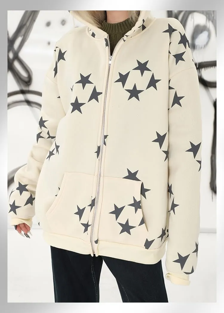Sumleno Fairy Grunge Clothes Alt Emo Clothing Y2k Zip Up Hoodie Oversized Hooded Sweatshirt Harajuku Aesthetic Jacket