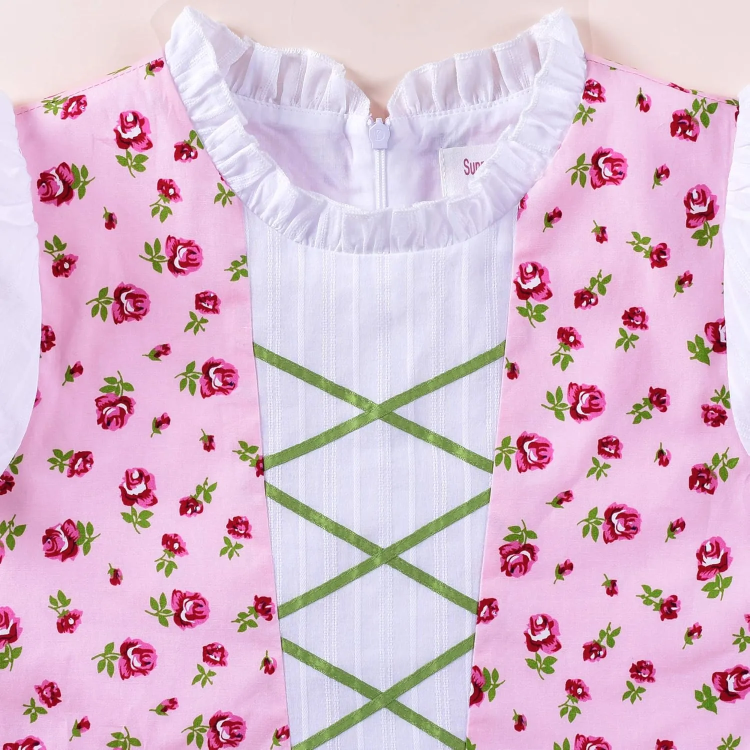 Sunny Fashion Girls German Dirndl Dress Costumes for Bavarian Oktoberfest Vintage Pink