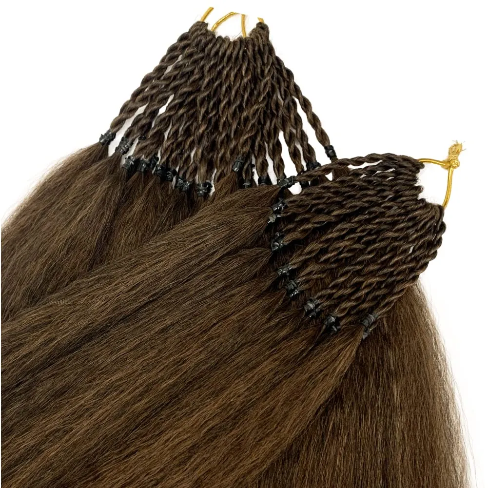 Synthetic Kinky Straight Crochet Braid Hair with Adjustable Pre-looped Yaki straight Crochet Braiding Hair Extension for Black Women 6 Packs 14 Inches 96 Roots T27