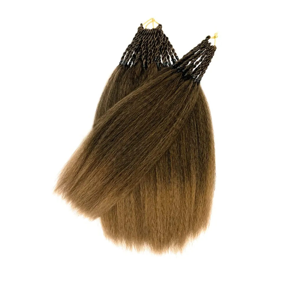 Synthetic Kinky Straight Crochet Braid Hair with Adjustable Pre-looped Yaki straight Crochet Braiding Hair Extension for Black Women 6 Packs 14 Inches 96 Roots T27