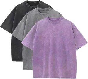 T Shirts for Men 3 Pack Vintage T Shirts Plain T Shirts Crewneck Oversized Tee Baggy Shirt Fashion Streetwear Men