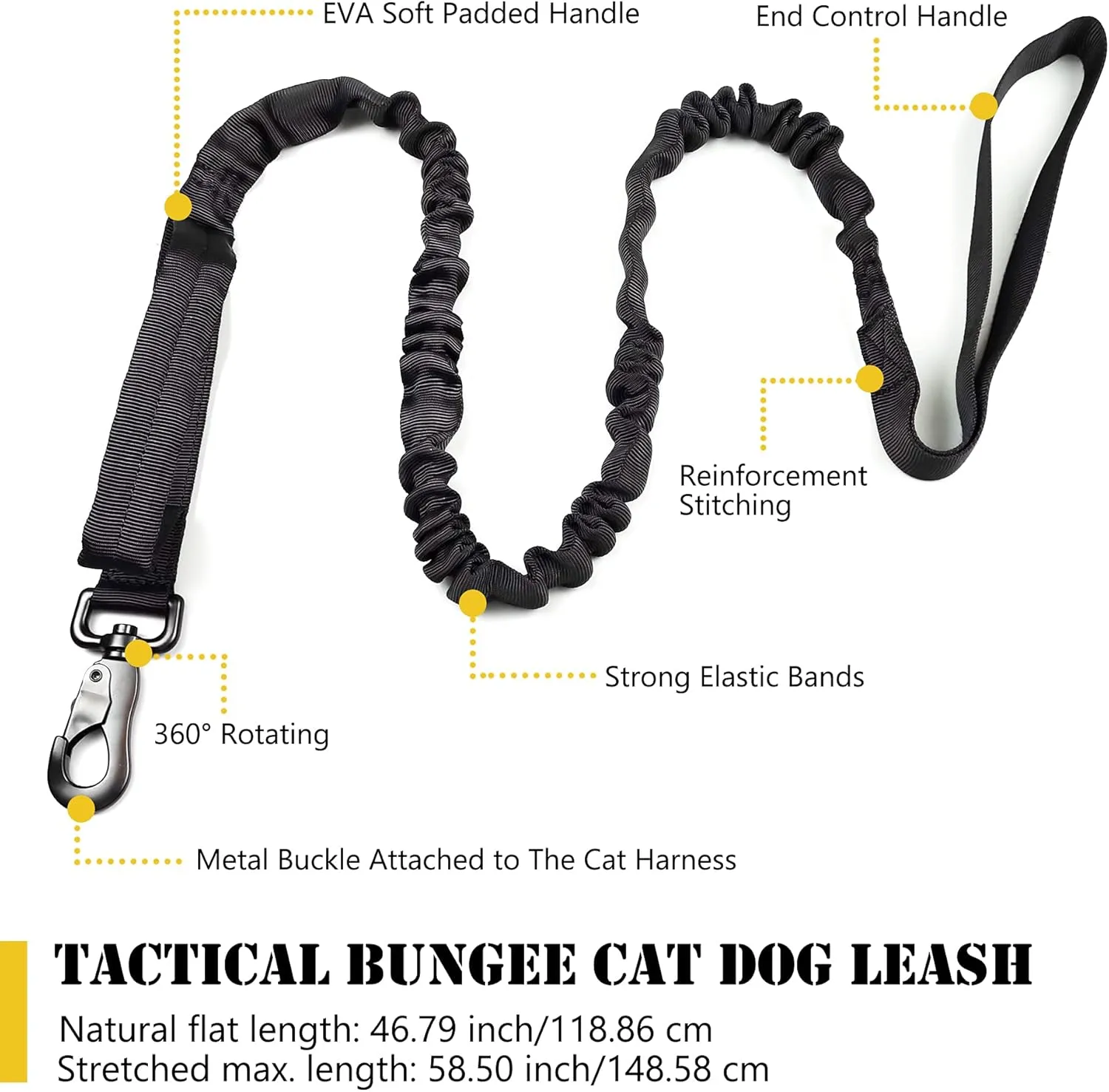 Tactical Cat Harness and Leash for Walking Escape Proof, Adjustable Military K9 Pet Vest Harness Easy Control for Large Cat, Puppy and Small Dog (Black)