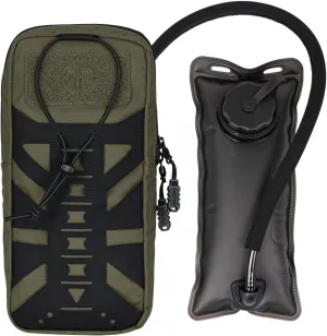 Tactical Hydration Pouch with Inner Bladder for 1L Water Bag Laser Cut MOLLE Hydration Pouch for Hiking Biking Running and Climbin 500D Nylon