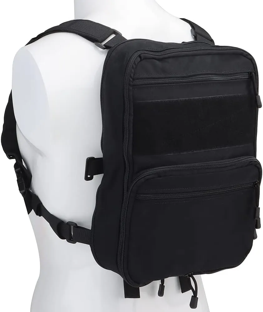 Tactical MOLLE Flatpack D3 Backpack Expansible Hydration Carrier Softback for Chest Rig Airsoft Vest
