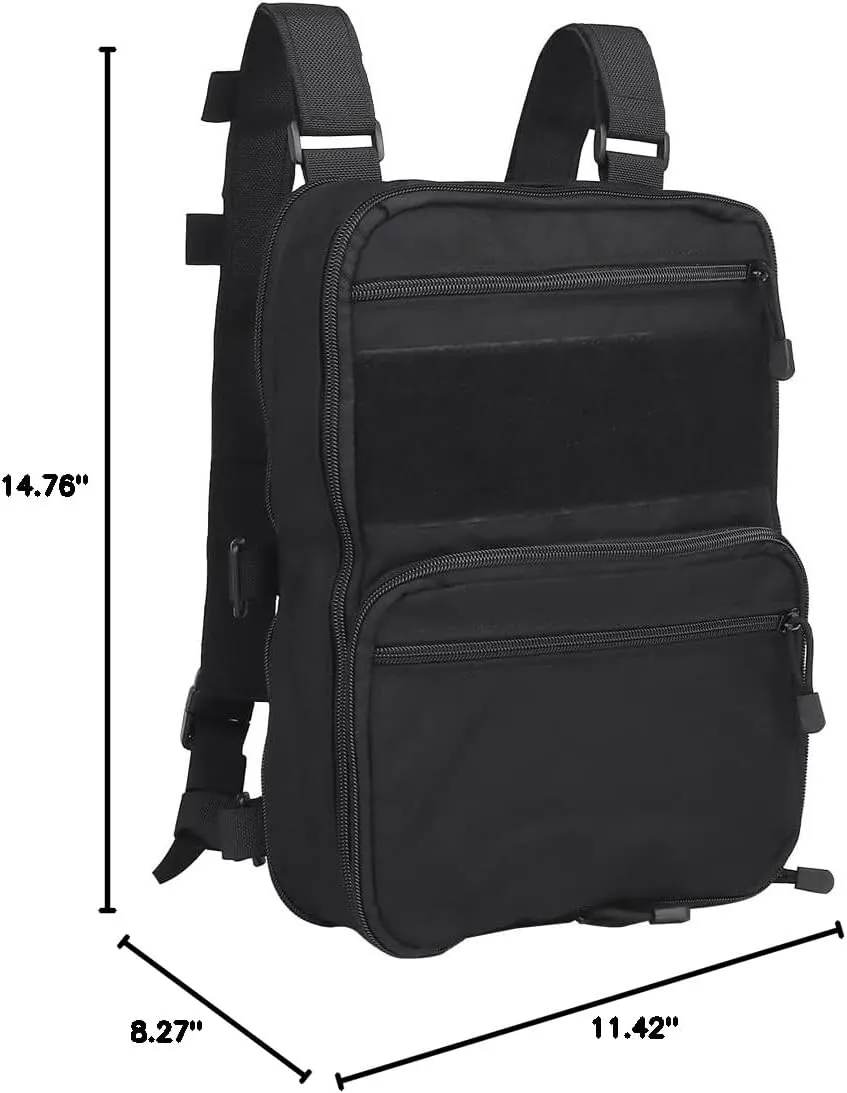 Tactical MOLLE Flatpack D3 Backpack Expansible Hydration Carrier Softback for Chest Rig Airsoft Vest