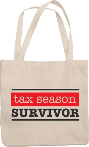 Tax Season Survivor, Accounting Reusable Tote Bag for Accountant & CPA