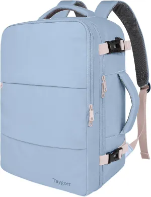 Taygeer Travel Backpack for Women, Carry On Backpack with USB Charging Port & Shoe Pouch, TSA 15.6inch Laptop Mochila Flight Approved, Nurse Bag Casual Daypack for Weekender Hiking, Powder Purple