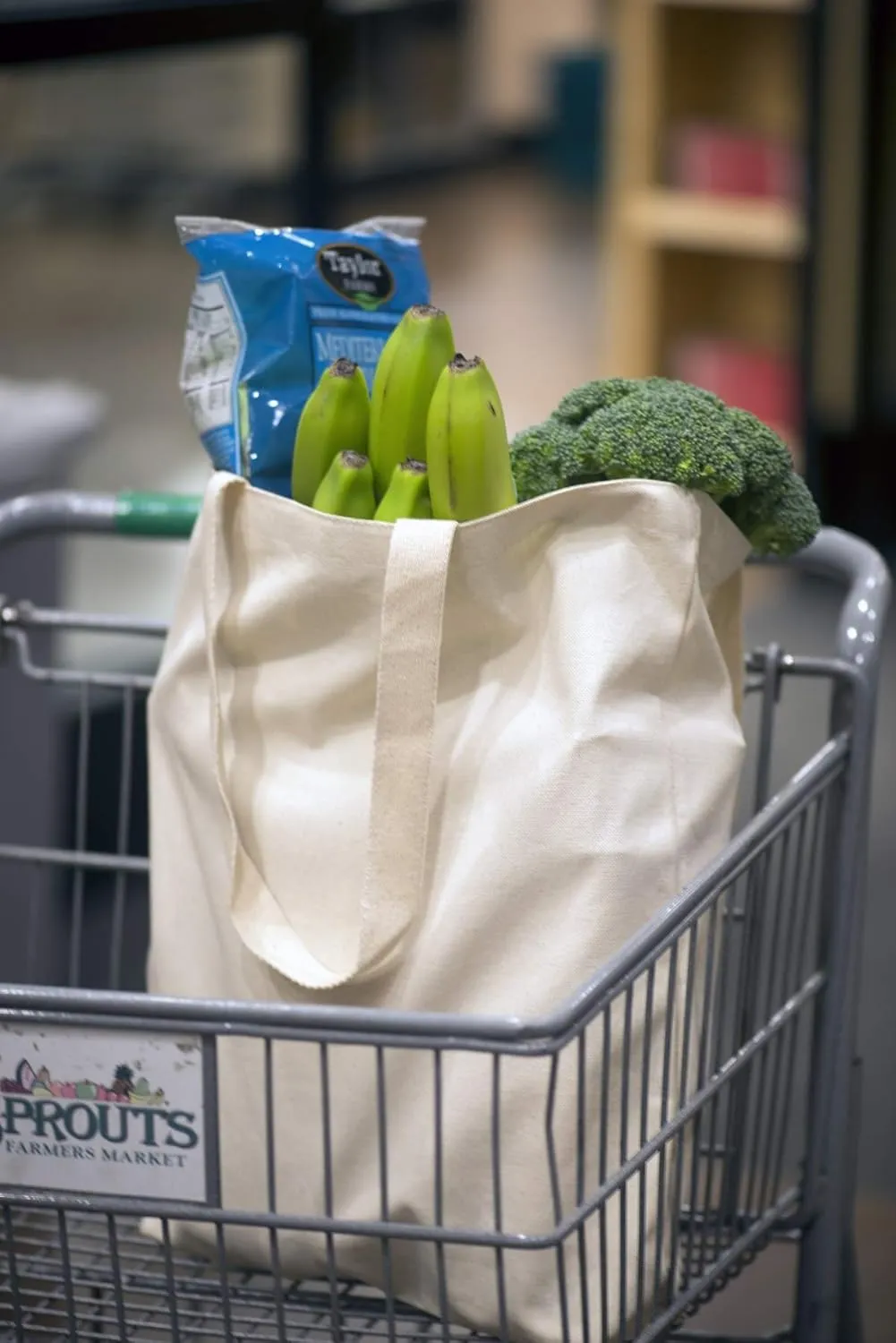 TBF Cotton Canvas Tote Bags 15x16 - Reusable Blank Grocery Shopping Totes for DIY, Printing, Embroidery