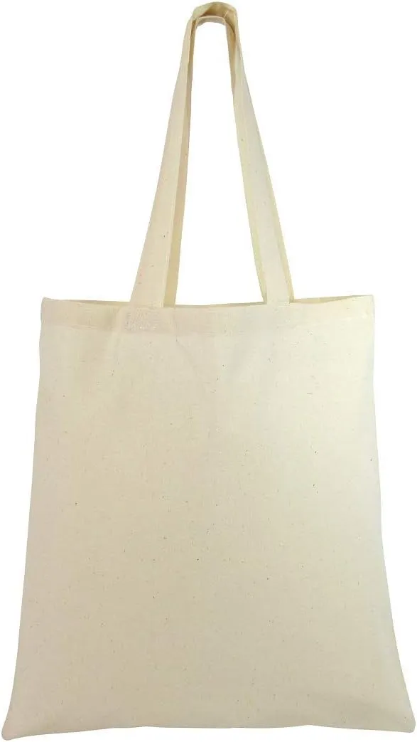 TBF Cotton Canvas Tote Bags 15x16 - Reusable Blank Grocery Shopping Totes for DIY, Printing, Embroidery