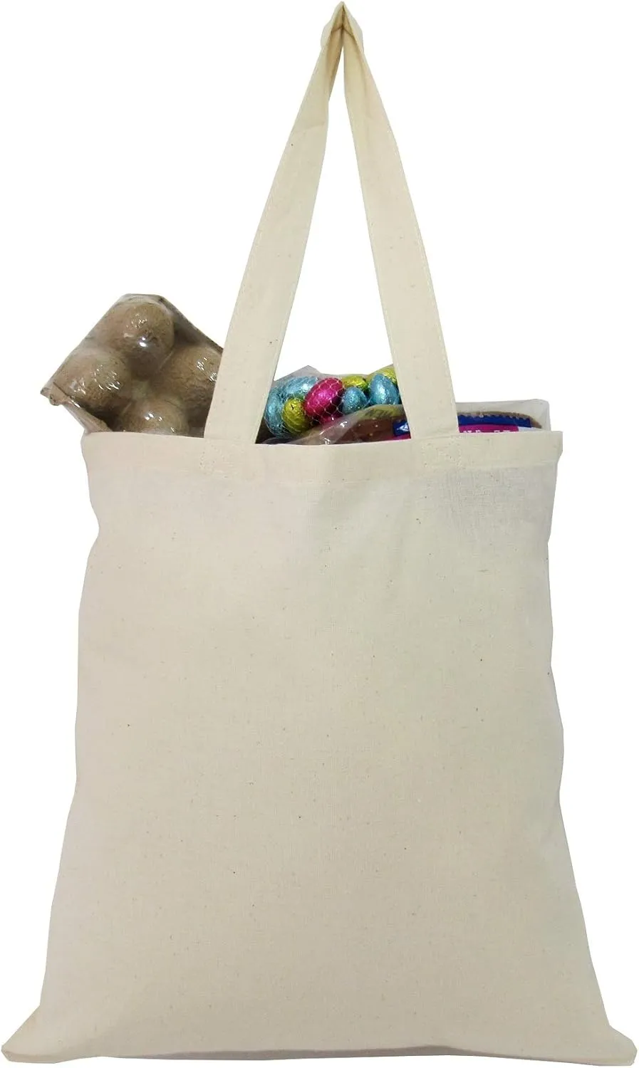 TBF Cotton Canvas Tote Bags 15x16 - Reusable Blank Grocery Shopping Totes for DIY, Printing, Embroidery