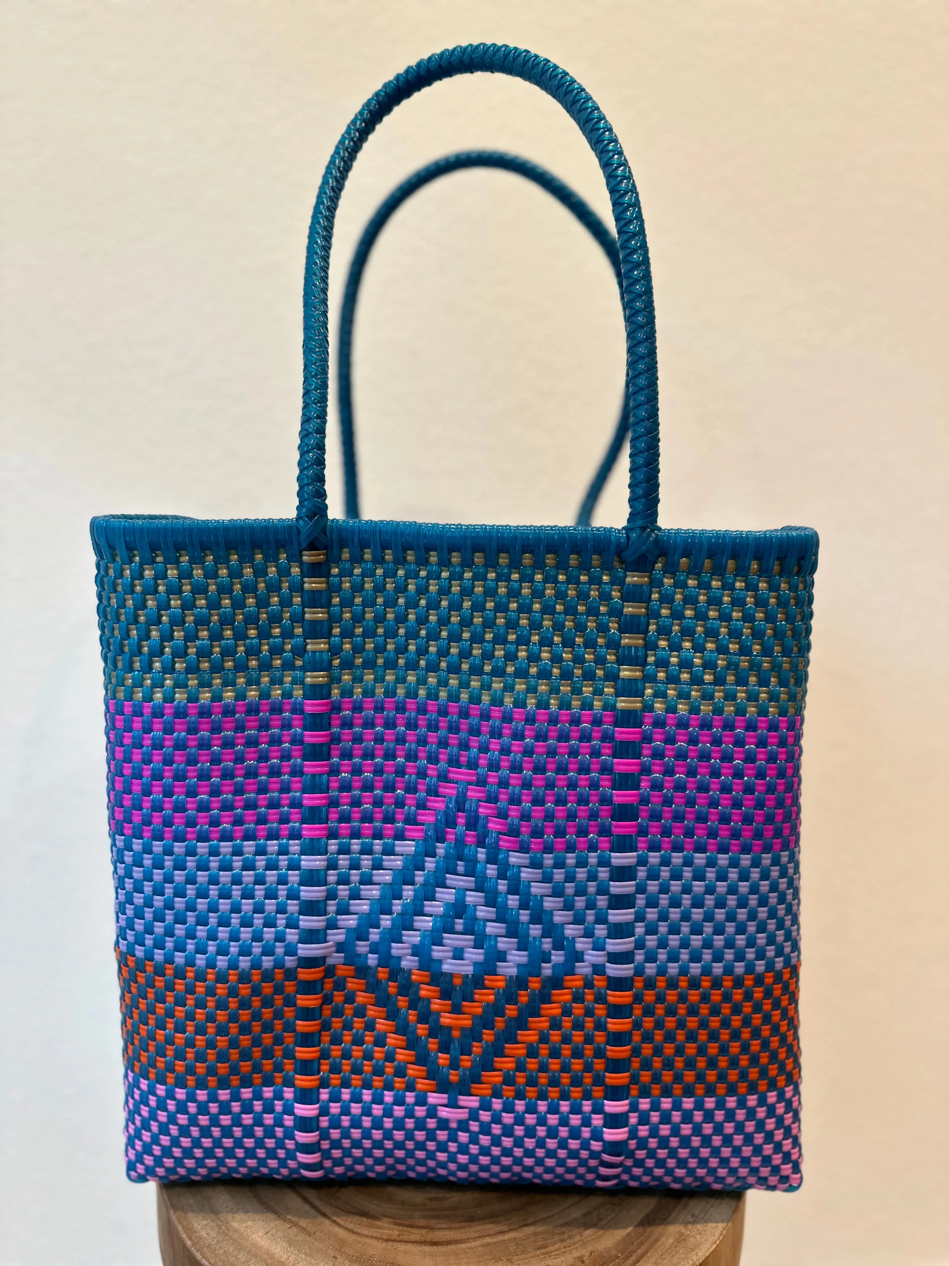 Teal, Magenta, Lavender and Orange Woven Tote