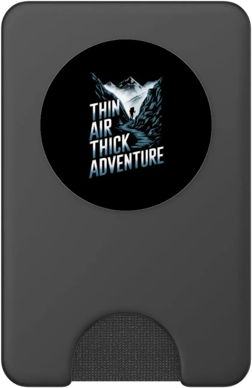 Thin Air Thick Adventure Mountaineering Alpine Camping PopSockets PopWallet for MagSafe