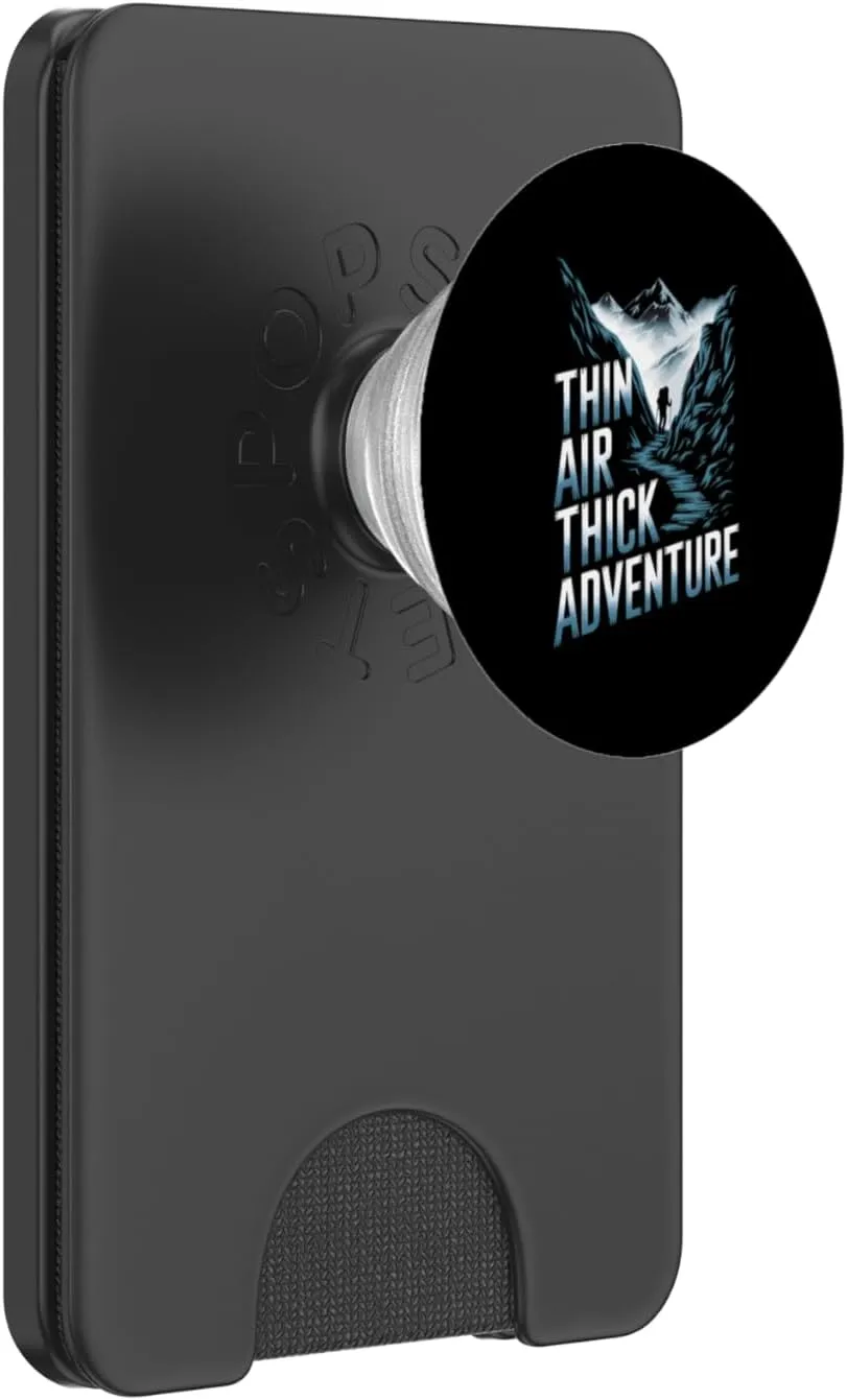 Thin Air Thick Adventure Mountaineering Alpine Camping PopSockets PopWallet for MagSafe