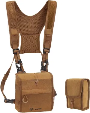 TIDEWE Bino Harness with Rangefinder Pouch & Rain Cover, Long-lasting Lightweight Portable Binocular Pack for Hunting, Hiking